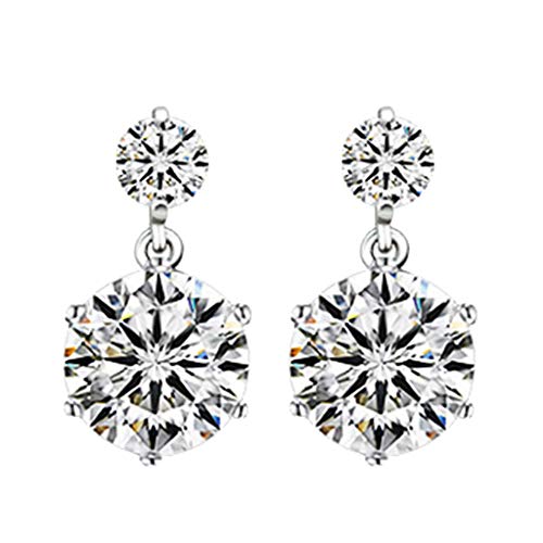 2022 Love Geschenke Silberohrringe für Mädchen das Ohr Einer Frau ist EIN Paar Diamanten Ohrringe Brautschmuck Ohrringe (Silver, One Size) von 2022