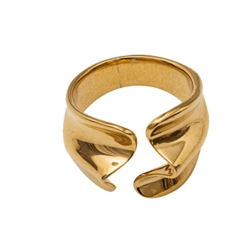 2022 Luxus Mode Offener Ring Weibliche Persönlichkeit Design Zeigefinger Ring Einstellbarer Kühler Windring Ringe Für Jungs Kinder (Gold, One Size) von 2022