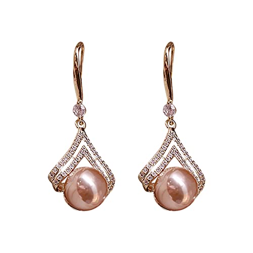 2022 Roségoldene Perlenohrringe für Teenager-, minimalistische Piercing-Ohrstecker, Trendige Ohrringe Pferde Ohrringe Für Mädchen Silber (Rose Gold, One Size) von 2022