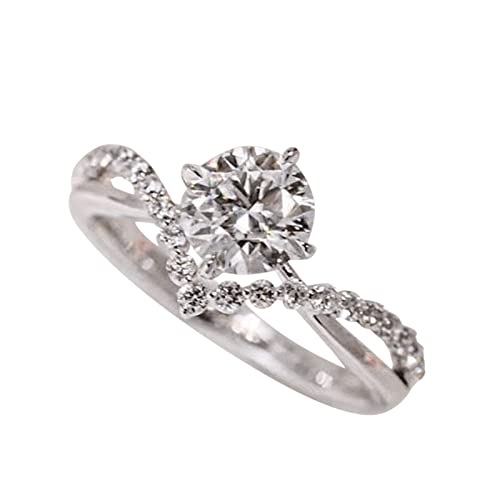 2022 Silber Geometrie Form Ring Strass Ring Elegante Geometrie Strass Ring Voller Ringe für Frauen Einstellbare Öffnung Ringe Männer (Silver, One Size) von 2022