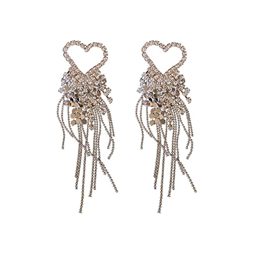 2022 Strass Liebe Ohrringe Damen Simples Ohrstecker Damen Quaste Ohrringe Magnetische Ohrringe (Sliver, One Size) von 2022