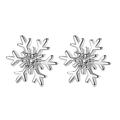 2022 Weihnachten Schneeflocke Strass Ohrringe Dünne Baumeln Schneeflocke Elegante Strass Ohrringe Hochzeit Frauen Zubehör Schmuck Schneeflocke Ohrringe Für Frauen Mode Ohrringe (Silver, One Size) von 2022