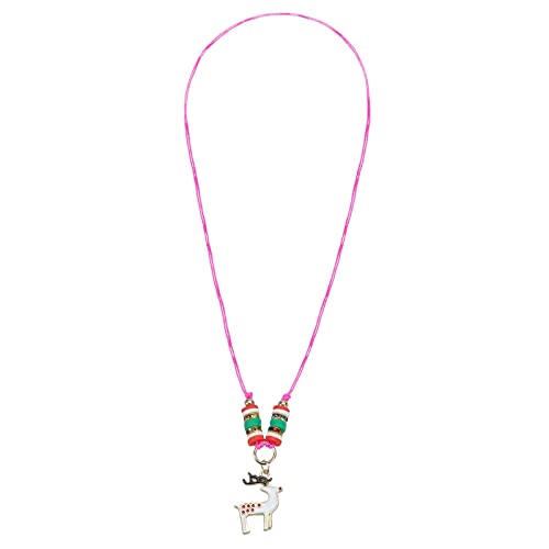 2022 Weihnachten gesponnene Halsketten-Seil- bunter Weihnachtsbaum Sankt-Halskette Echtschmuck Halskette Damen (Hot Pink, One Size) von 2022