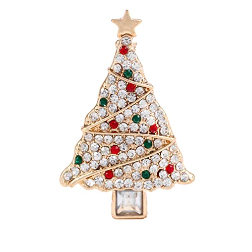 2022 Weihnachtsbaum-Brosche, Kristall, Strass, Weihnachtsbrosche, Schal, Schal, Clip, Urlaub, Schmuck, Hochzeit, Party für Frauen, Mädchen Brautschmuck Brosche (White, One Size) von 2022