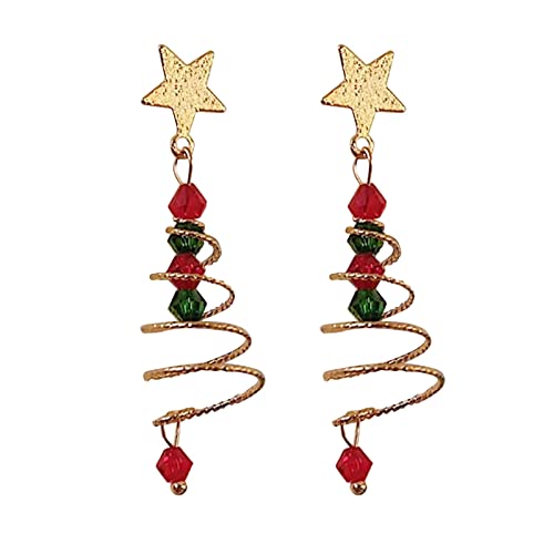 2022 Weihnachtsbaum Ohrringe Girly Herz Neujahr Ohrstecker Ohrringe Stab Ohrringe (Gold, One Size) von 2022