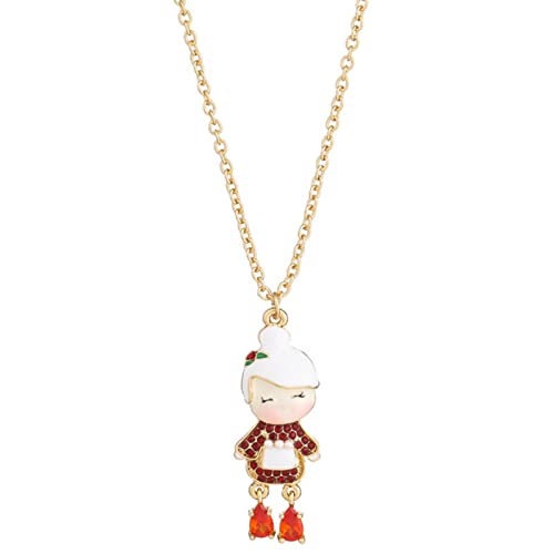 2022 Weihnachtsschmuck Damen-Halskette Weihnachtsmann-Halskette Party-Halskette Halskette Mit Anhänger (Red, One Size) von 2022