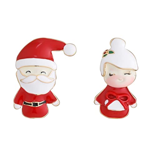 2022 Weihnachtsschmuck Damen-Ohrringe Weihnachtsmann-Ohrringe Mode-Ohrringe Ohrringe Stecker Schwarz (Red, One Size) von 2022