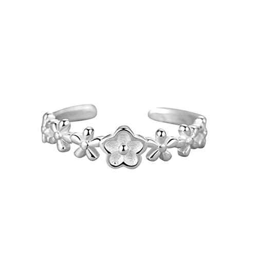 2022 to My Daughter Zarter Blumen-Design-Silber-Ring mit offener für Frauen, Raffinierter und stilvoller Look Schlichte Ringe (Silver, One Size) von 2022