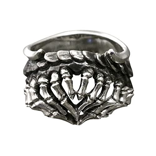 Fingerknochenring Retro-Persönlichkeit Hundertfüßer-Fußring Exquisiter offener Ring Mode für Männer und Frauen Handschmuck offener verstellbarer Ring Ringe Duschvorhang Silber (Dark Gray, One Size) von 2022