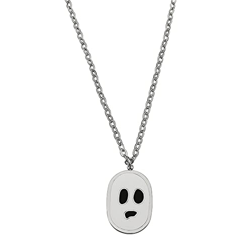 Halloween Kreative Kette Anhänger Halskette Retro Übertriebene Doppelkragen Kette Weibliche Accessoires Schmuck Edelstahl Anhänger Schmuck Ohrringe Unisex Herren Ketten Mit Anhänger (Silver, One Size) von 2022