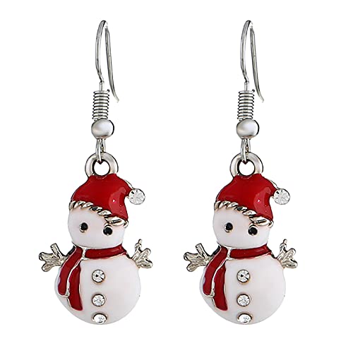 Tropfen Schneemann 1 Legierung Damen Ohrringe Frauen Weihnachten Glückliche Dangly Schneemann Dauerhafte Ohrringe und Schmuck Paar Nützliche Weihnachten Minimalistische Ohrringe (Multicolor, One Size) von 2022