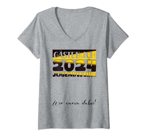 Jugendweihe Deko Mädchen Jungen Gästebuch Jugendweihe 2024 T-Shirt mit V-Ausschnitt von 2024 Jugendweihe Kleider Erwachsen Werden Jugend