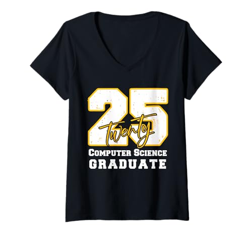 Damen Computer Science Graduate Graduated Class of 2025 Graduation T-Shirt mit V-Ausschnitt Damen Computer Science Graduate Graduated Class of 2025 Graduation T-Shirt mit V-Ausschnitt von 2025 Grad Computer Science Graduate Graduation