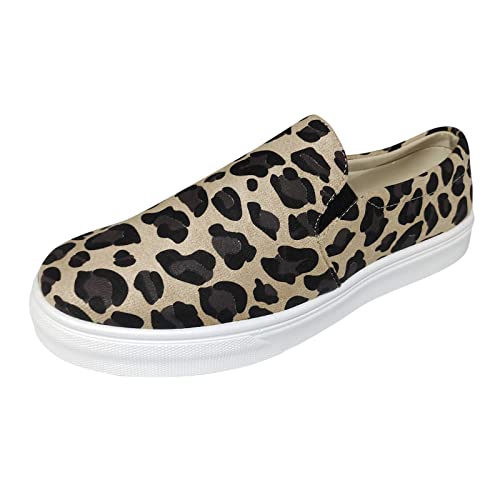205 Schuhe Damen Winter Schwarz Damenmode Stoff Leopardenmuster Low Top Flat Large Size Freizeitschuhe S Damen Schuhe Schwarz (Khaki, 37) von 205