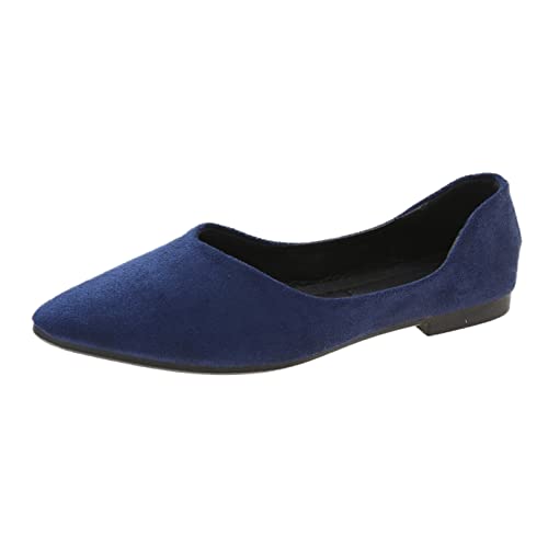 Damenschuhe 43 H Loafer für Damen Casual Slip On Kleid Loafer Bequeme Leder-Fahrschuhe für Damen im Freien zu Fuß Flache Schuhe Schuhe Für Damen Mit Absatz Angebote (Blue, 39) von 205