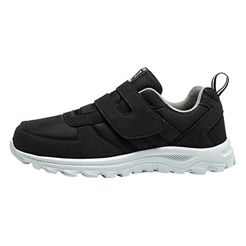 Herren Schuhe Mit Klettverschluss Couple Models Herren mittleren Alters und ältere Menschen, leichte und Bequeme, rutschfeste Herren Schuhe Weite K Extra Weit Schwarz (Black #3, 40) von 205