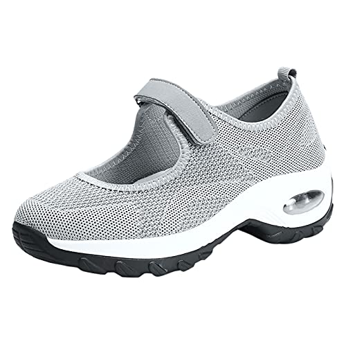 O Damenschuhe 37 Schuhe Farbe Atmungsaktive Schuhe Solide Runing Mesh Damen Outdoor Sneakers Sport Damen Sneakers Schuhe Box Damen (Grey, 40) von 205