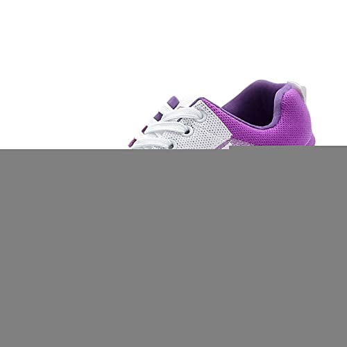 Transparente Schuhe Damen Atmungsaktive Schnürschuhe für Damen, Flache Freizeitschuhe, Unisex, leichte Arbeitsschuhe, sportliche, atmungsaktive Sneaker Damen Schwarz 39-42 (Purple, 39) von 205