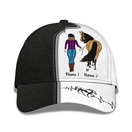 208 Damen Herren Snapback Kappe Mädchen Und Pferd Baseball Cap Verstellbar Basecap Vintage Baseball Kappen Für Angeln Laufen Wander von 208