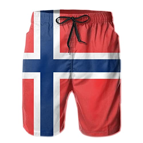 208 Norwegen-Flagge Herren Kurze Hose Jogger Jogginghose Sommer Badehose Lässige Boardshorts 3XL von 208