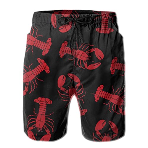 208 Roter Hummer 3D Gedruckt Herren Freizeithose Lässige Strandkleidung Freizeit Badehose Sommer Jogginghose L von 208