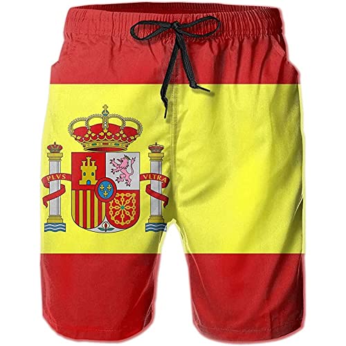 208 Spanische Flagge 3D Gedruckt Herren Trainingshose Jogger Boardshorts Sommer Freizeithose Freizeit Kurze Hose L von 208