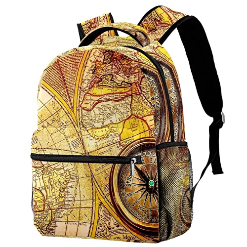 Campus Backpack Kompass- Und Kartendruck Laptop Rucksack Klassischer Wanderrucksäcke Casual Notebook Tasche Für Arbeit Reisen Uni von 208