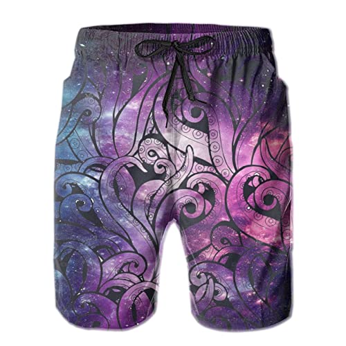 Galaxy Octopus Tentakeln 3D Gedruckt Herren Surf Schwimmhose Lässige Badehose Schnelltrocknend Kurze Hose Mit Mesh Futter Sporthose XL von 208