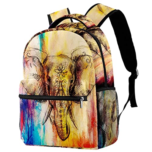 Wanderrucksäcke Aquarell-Kunst-Elefanten-Druck Laptoptasche Klassischer Business Rucksack Modern Notebook Tasche Für Bergsteigen Schule Reisen von 208