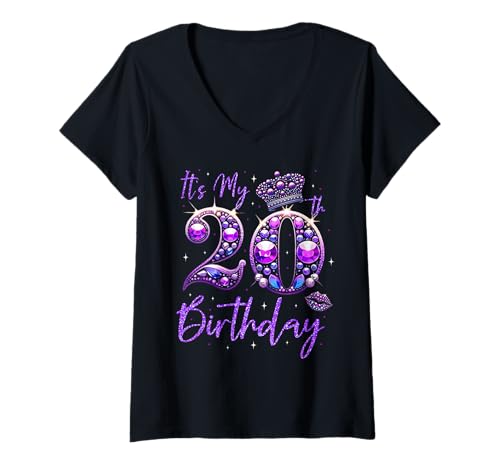 Damen Es ist Meine 20. Geburtstagsfeier 20 Jahre Geburtstagsparty T-Shirt mit V-Ausschnitt Damen Es ist Meine 20. Geburtstagsfeier 20 Jahre Geburtstagsparty T-Shirt mit V-Ausschnitt von 20th Birthday Gifts Celebration Party Men Women
