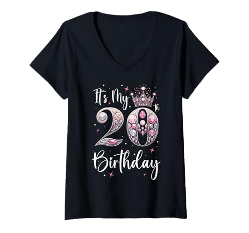 Damen Es ist Meine 20. Geburtstagsfeier 20 Jahre Geburtstagsparty T-Shirt mit V-Ausschnitt Damen Es ist Meine 20. Geburtstagsfeier 20 Jahre Geburtstagsparty T-Shirt mit V-Ausschnitt von 20th Birthday Gifts Celebration Party Men Women