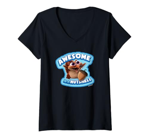 Damen Ice Age Scrat Epic Cuteness T-Shirt mit V-Ausschnitt von 20th Century Fox