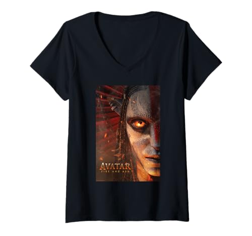 Damen Avatar: Fire and Ash Varang Official Movie Theatrical Poster T-Shirt mit V-Ausschnitt Damen Avatar: Fire and Ash Varang Official Movie Theatrical Poster T-Shirt mit V-Ausschnitt von 20th Century Studios