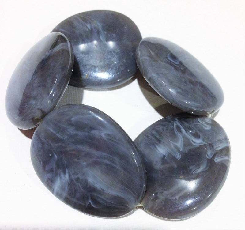 Armband - Kunststoff Grau Marmoriert Im Retro Design von 20thCenturyStuff