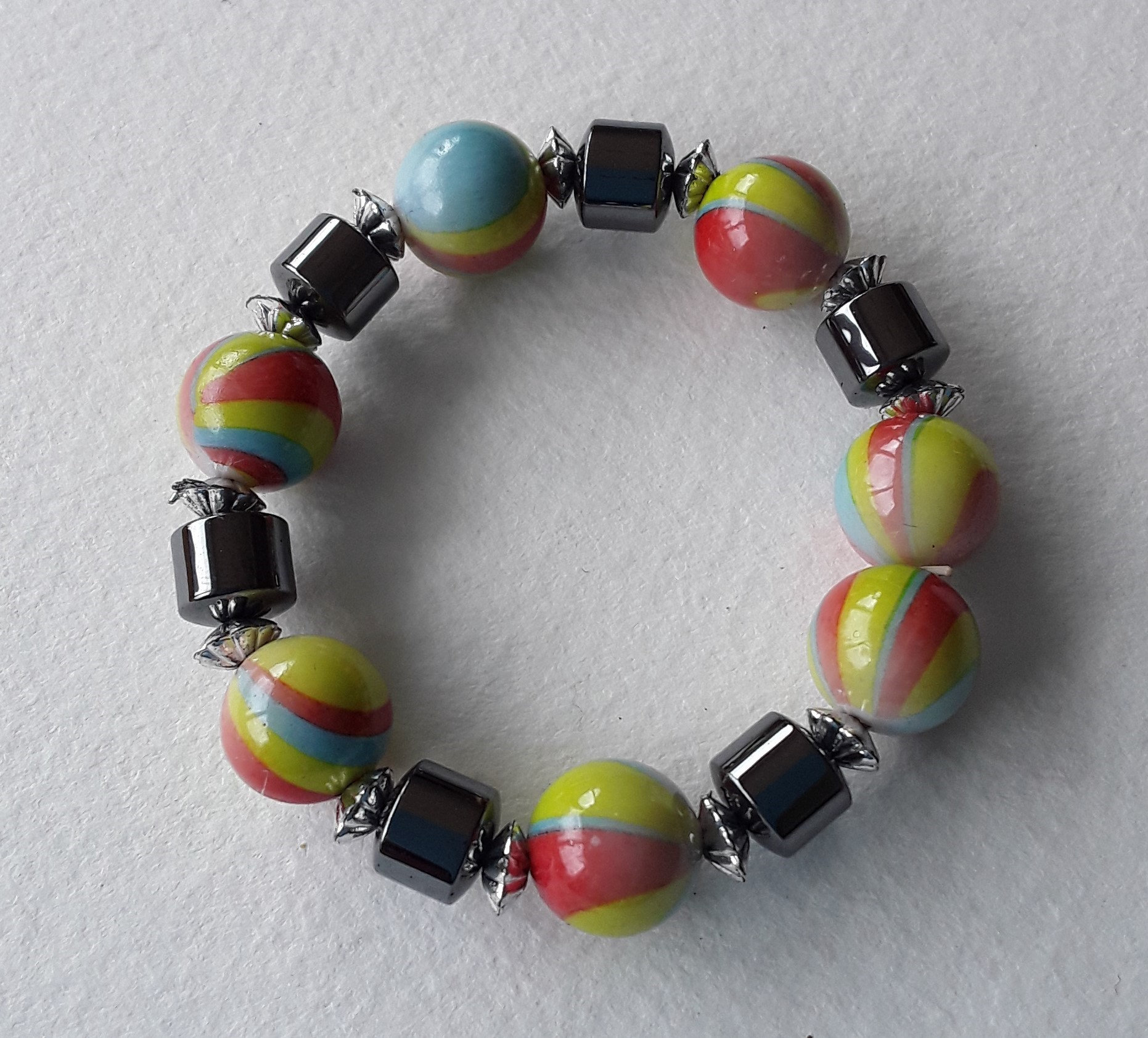Armband - Silber Und Regenbogenstreifen von 20thCenturyStuff