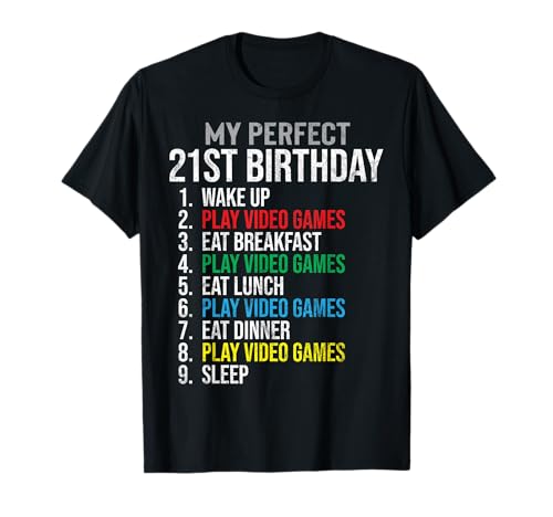 My Perfect 21st Birthday 21 Years Old Gamer Boy Party Gift T-Shirt My Perfect 21st Birthday 21 Years Old Gamer Boy Party Gift T-Shirt von 21 Gamer Gifts