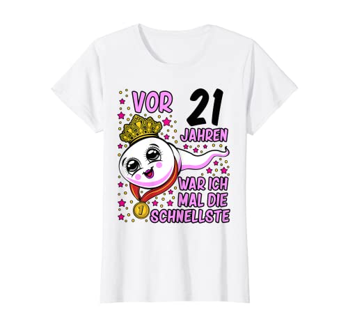 Damen Vor 21 Jahren war ich mal die Schnellste 21. Geburtstag Frau T-Shirt von 21 Geburtstag lustig Damen Geschenk 21 Jahre Frau