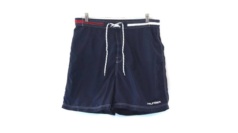 Vintage 90Er Jahre Tommy Hilfiger Badehose Herren in Dunkelblau von 216vintageModern