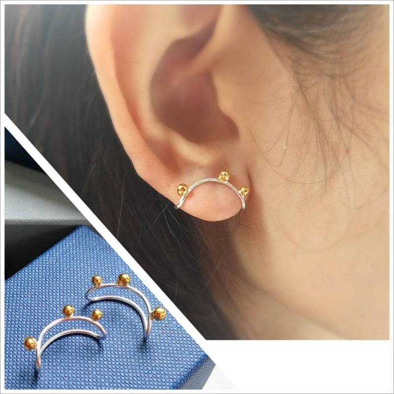 sterling Silber Minimal Ohrklemme 18K Vergoldeter Ohrclip von 21APRILjewelry