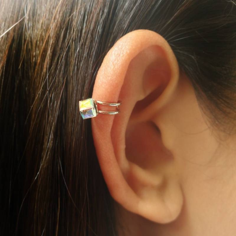 Opal Swarovski Kristall Ohrmanschette Rose Gold Knorpel Clip von 21APRILjewelry