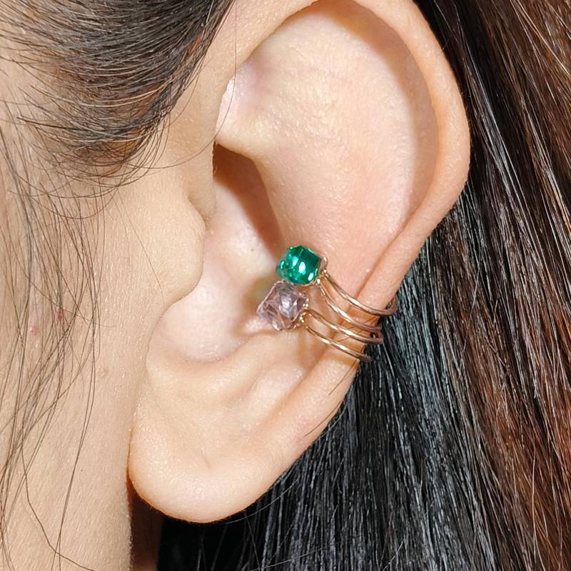 Rose Gold Ohrmanschette Swarovski Crystal Conch Ring, Kein Piercing von 21APRILjewelry