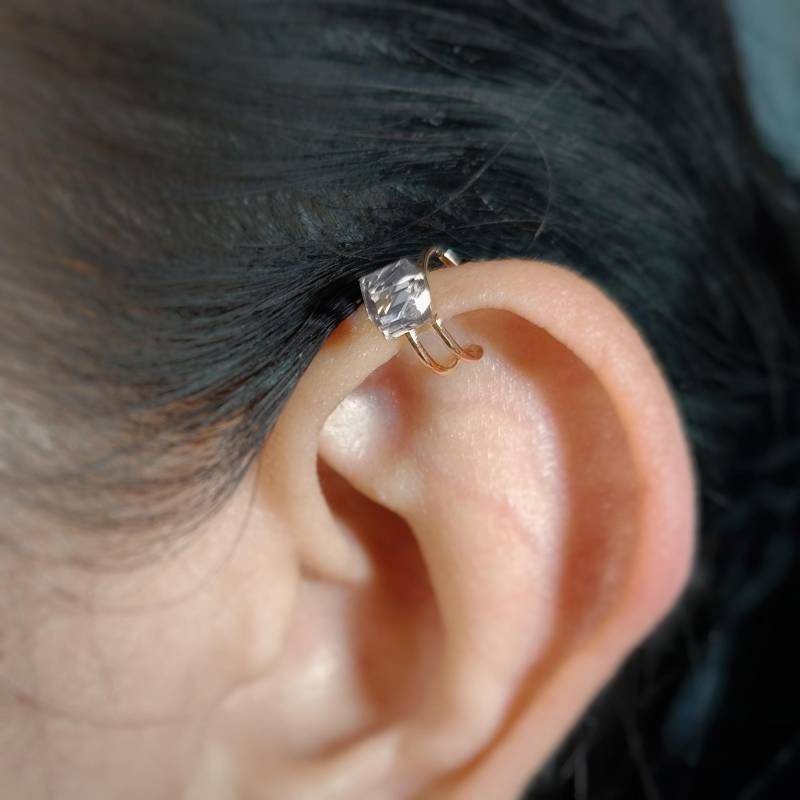 Rose Pink Swarovski Kristall Ohrmanschette 14K Gold Plated Ohrclip von 21APRILjewelry