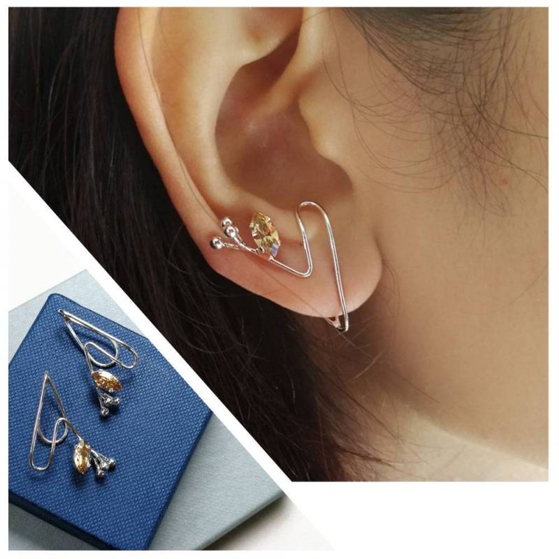 Swarovski Crystal Ohrclips Versilberte Ohrklemme von 21APRILjewelry