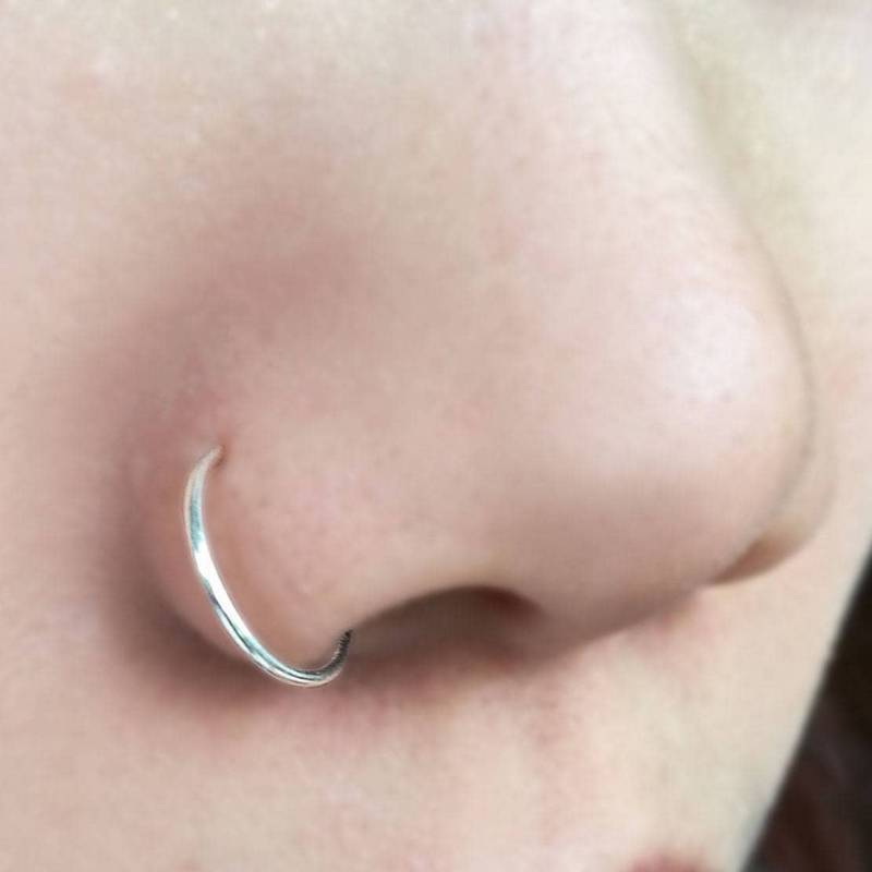 sterling Silber Nasenring Hoop 20 Gauge Knorpelpiercing von 21APRILjewelry