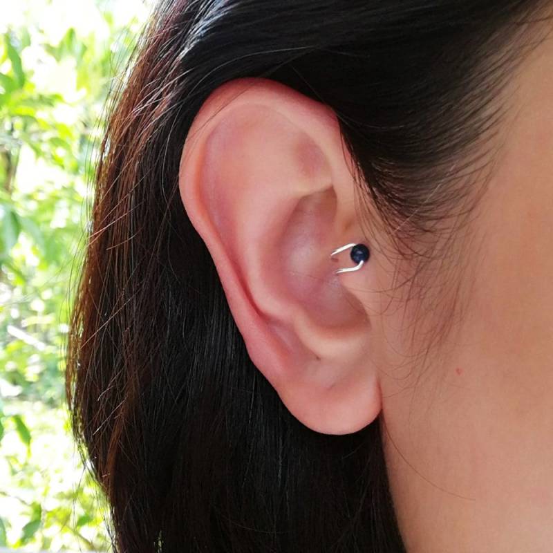 sterling Silber Tragus Ohrmanschette Türkis No Piercing Clip-On von 21APRILjewelry