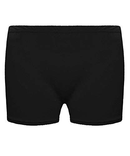 Unbranded Mädchen Microfiber Hot Pants Kurze Hose Tanzen Fitness-Studio Stretch Shorts Alter 5-12 (Alter 13-14, Schwarz) von 21Fashion