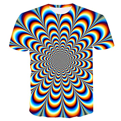 Herren Graphic Optical Illusion T-Shirt Druck Kurzarm Täglich Tops Basic Streetwear Regenbogen - - Mittel von 21Grams
