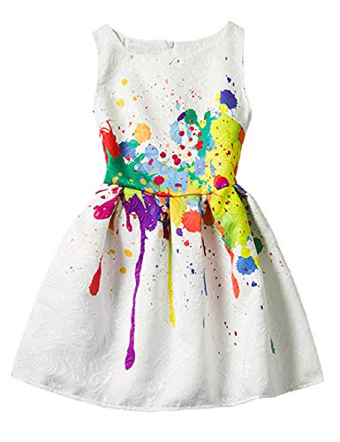 Mädchen Kinder Casual Kleid Farbe Schmetterling Rose Tier Herbst Langarm ärmellos Kleider - - 140 von 21KIDS