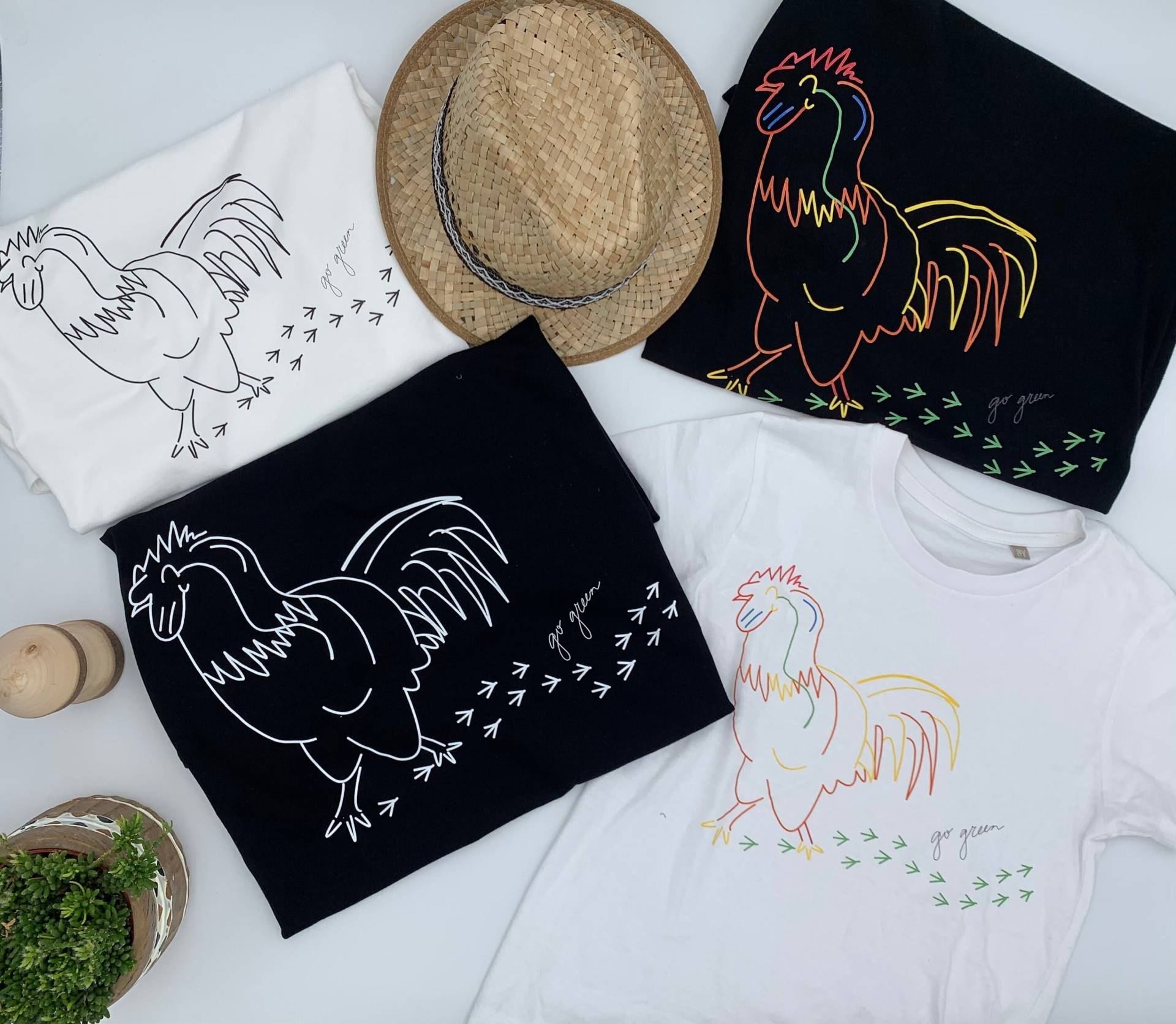 Hahn, T-Shirt Mit Grafik, 100 % Bio-Baumwolle, Fairwear, Sommer T-Shirts. Individuelle Anfertigung Nach Der Einzelnen Bestellung Hahn, T-Shirt Mit Grafik, 100 % Bio-Baumwolle, Fairwear, Sommer T-Shirts. Individuelle Anfertigung Nach Der Einzelnen Bestellung von 2204gogreenbasics