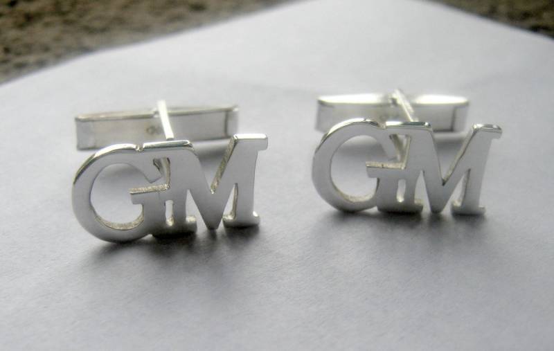 sterling Silber Herren Manschettenknöpfe, Buchstabe Gemelos Para Hombre, Name, Initiale, Weihnachtsgeschenke Für Männer, Handgemacht von 2212jewelry